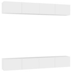 Meubles TV 4 pcs Blanc 100x30x30 cm Bois d'ingénierie 626763626763