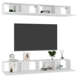 Meubles TV 4 pcs Blanc 100x30x30 cm Bois d'ingénierie 626763626763