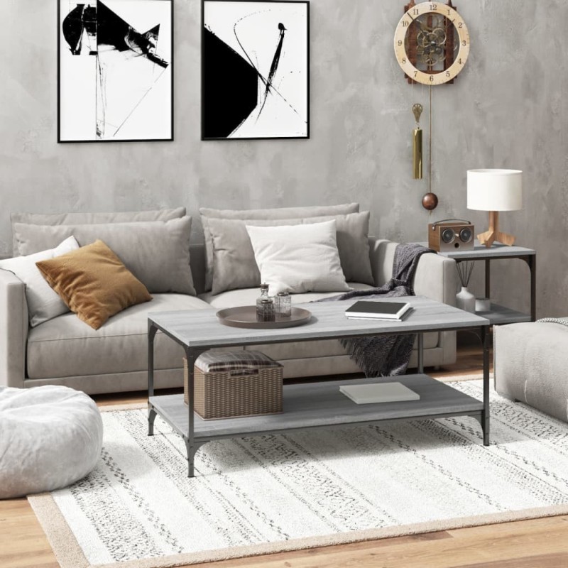 Table basse Sonoma gris 80x50x40 cm Bois d'ingénierie 626764626764