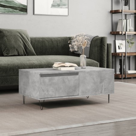 Table basse Gris béton 90x50x36,5 cm Bois d'ingénierie 626765626765