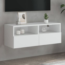 Meuble TV mural blanc 80x30x30 cm bois d'ingénierie 626768626768