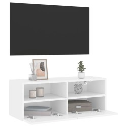 Meuble TV mural blanc 80x30x30 cm bois d'ingénierie 626768626768