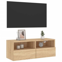 Meuble TV mural chêne sonoma 80x30x30 cm bois d'ingénierie 626771626771