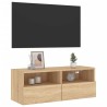Meuble TV mural chêne sonoma 80x30x30 cm bois d'ingénierie 626771626771