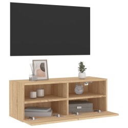 Meuble TV mural chêne sonoma 80x30x30 cm bois d'ingénierie 626771626771