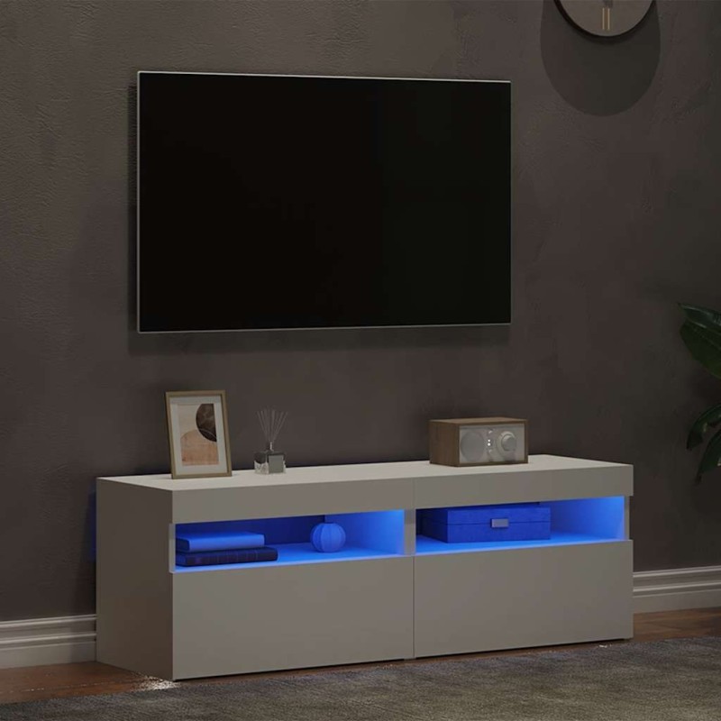 Meubles TV avec lumières LED 2 pcs Blanc 60x35x40 cm 626773626773