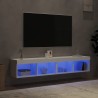 Meubles TV avec lumières LED 2 pcs blanc 80x30x30 cm 626775626775