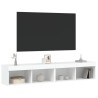 Meubles TV avec lumières LED 2 pcs blanc 80x30x30 cm 626775626775