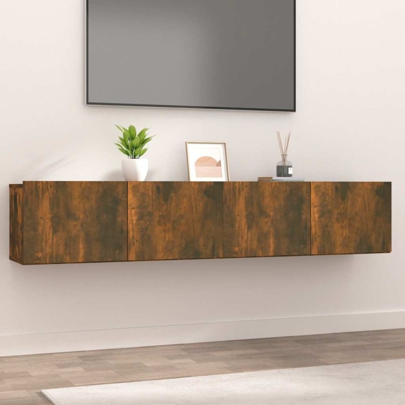 Meubles TV 2 pcs chêne fumé 80x30x30 cm bois d'ingénierie 626785626785