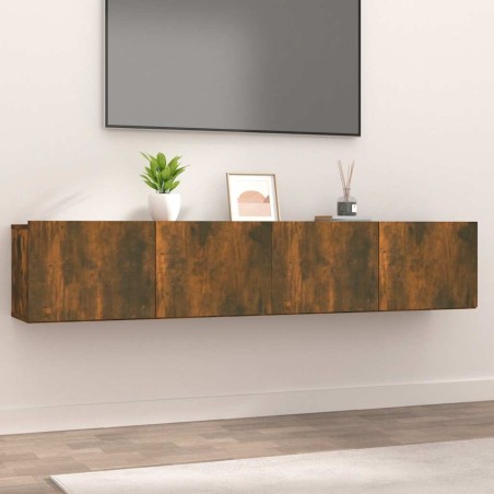 Meubles TV 2 pcs chêne fumé 80x30x30 cm bois d'ingénierie 626785626785