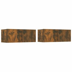 Meubles TV 2 pcs chêne fumé 80x30x30 cm bois d'ingénierie 626785626785