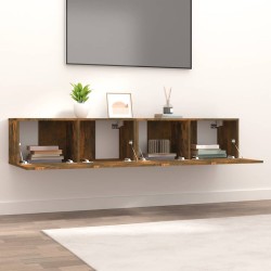Meubles TV 2 pcs chêne fumé 80x30x30 cm bois d'ingénierie 626785626785