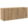 Meuble TV mural chêne artisanal 100x30x41 cm 626787626787