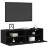 Meuble TV mural Chêne noir 100 x 30 x 30 cm Bois d'ingénierie 626788626788