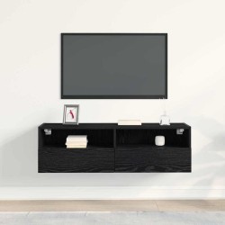 Meuble TV mural Chêne noir 100 x 30 x 30 cm Bois d'ingénierie 626788626788