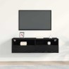 Meuble TV mural Chêne noir 100 x 30 x 30 cm Bois d'ingénierie 626788626788