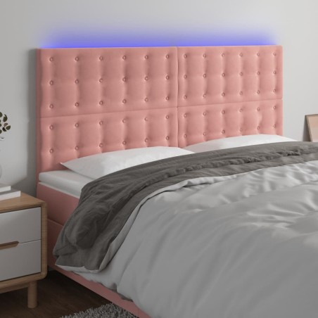 Tête de lit à LED Rose 160x5x118/128 cm Velours 626789626789