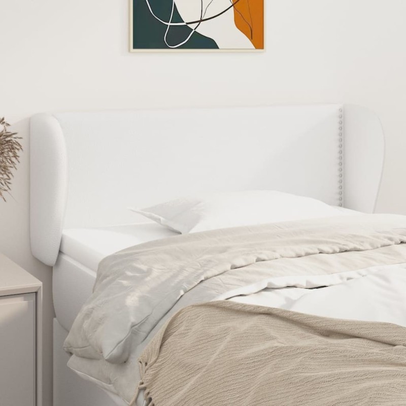 Tête de lit avec oreilles Blanc 103x23x78/88 cm Similicuir 626790626790
