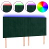 Tête de lit à LED Vert foncé 160x5x118/128 cm Velours 626795626795