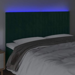 Tête de lit à LED Vert foncé 160x5x118/128 cm Velours 626795626795