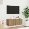 Meuble TV mural chêne artisanal 80x30x30 cm bois d'ingénierie 626796626796