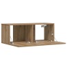 Meuble TV mural chêne artisanal 80x30x30 cm bois d'ingénierie 626796626796