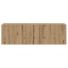 Meuble TV mural chêne artisanal 80x30x30 cm bois d'ingénierie 626796626796
