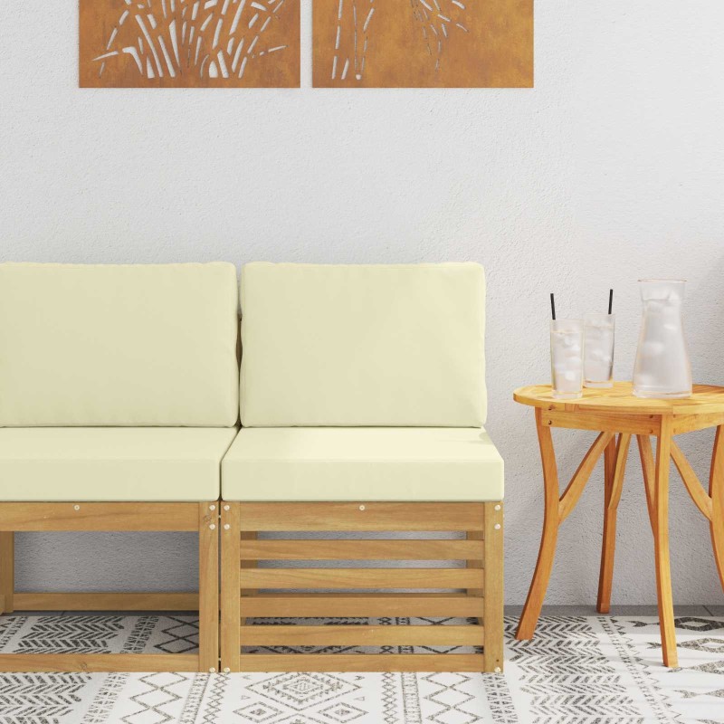 Sofa de milieu extérieur Bois d'Acacia Massif Blanc 626797626797