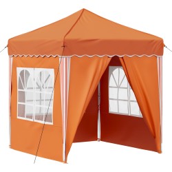 Tente de fête pop-up 195 x 195 x 245 cm Orange Tissu Oxford 626801626801
