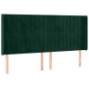 Tête de lit à LED Vert foncé 163x16x118/128 cm Velours 626805626805