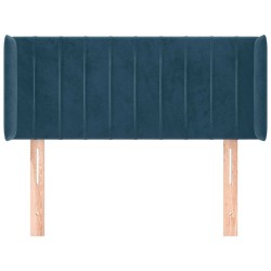 Tête de lit avec oreilles Bleu foncé 103x16x78/88 cm Velours 626806626806