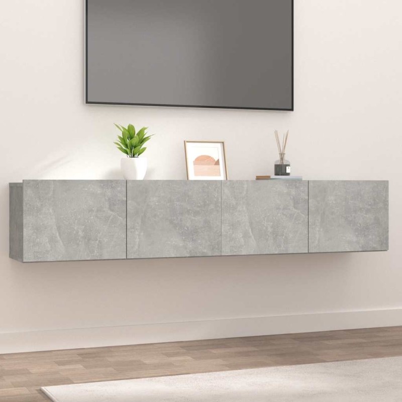 Meubles TV 2 pcs gris béton 80x30x30 cm bois d'ingénierie 626807626807