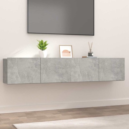 Meubles TV 2 pcs gris béton 80x30x30 cm bois d'ingénierie 626807626807