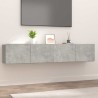Meubles TV 2 pcs gris béton 80x30x30 cm bois d'ingénierie 626807626807