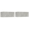 Meubles TV 2 pcs gris béton 80x30x30 cm bois d'ingénierie 626807626807