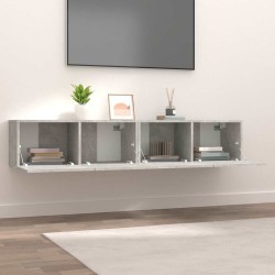 Meubles TV 2 pcs gris béton 80x30x30 cm bois d'ingénierie 626807626807