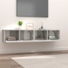 Meubles TV 2 pcs gris béton 80x30x30 cm bois d'ingénierie 626807626807