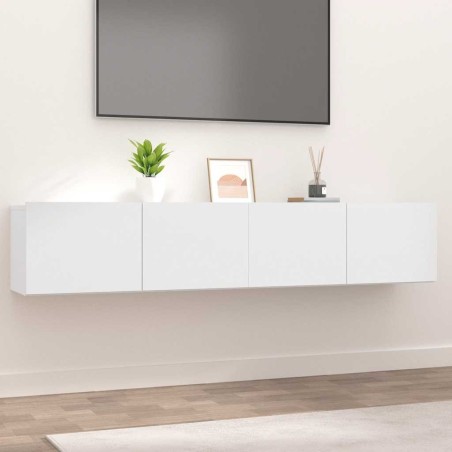 Meubles TV 2 pcs blanc 80x30x30 cm bois d'ingénierie 626808626808