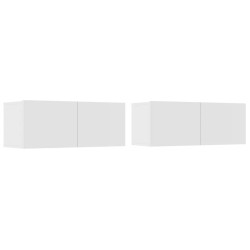 Meubles TV 2 pcs blanc 80x30x30 cm bois d'ingénierie 626808626808
