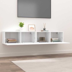 Meubles TV 2 pcs blanc 80x30x30 cm bois d'ingénierie 626808626808