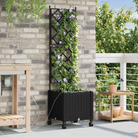 Porte-plante de jardin avec irrigation et roues Noir PP 626809626809