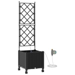 Porte-plante de jardin avec irrigation et roues Noir PP 626809626809