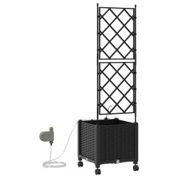 Porte-plante de jardin avec irrigation et roues Noir PP 626809626809
