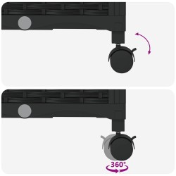 Porte-plante de jardin avec irrigation et roues Noir PP 626809626809