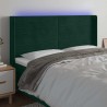 Tête de lit à LED Vert foncé 203x16x118/128 cm Velours 626813626813