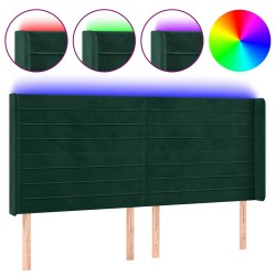 Tête de lit à LED Vert foncé 203x16x118/128 cm Velours 626813626813