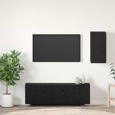Meuble TV mural Chêne noir 30,5 x 30 x 60 cm Bois d'ingénierie 626816626816