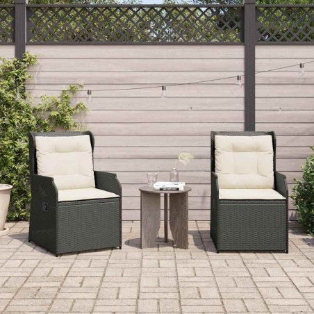 Banc de jardin 2 pcs Noir polyrotin 626817626817