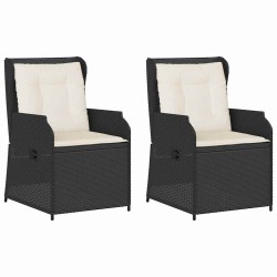 Banc de jardin 2 pcs Noir polyrotin 626817626817