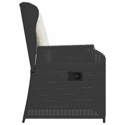 Banc de jardin 2 pcs Noir polyrotin 626817626817